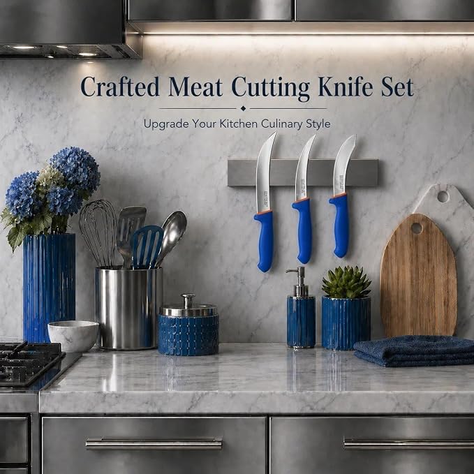 DRAGON RIOT 3 Pcs Butcher Knife Set, Stainless Steel Boning & Carving Knives - Image 2