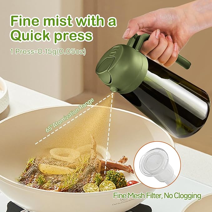 YARRAMATE 2Pcs 16oz/470ml Dark Green Oil Sprayer - Image 5