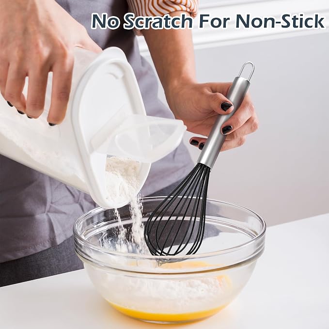 Silicone Whisk, Stainless Steel Wire Whisk Set - Image 2