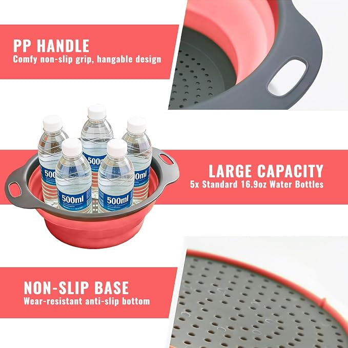 2 Pack Collapsible Silicone Colander - Image 5