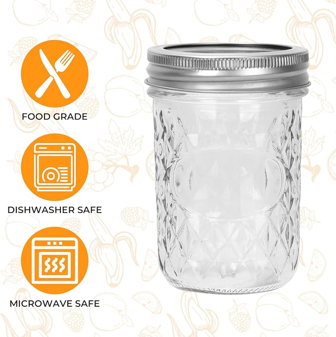 Eathtek 8 oz Mason Jars 20 Pack, 240ml Mini Canning Jars - Image 6