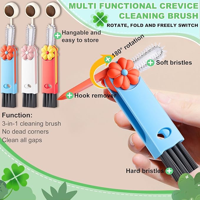 3 in 1 Cup Lid Cleaning Brush, Home Kitchen Crevice Brush, Portable Bottle - Image 3
