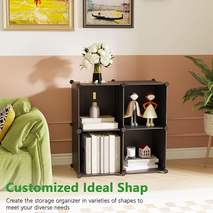 C&AHOME Cube Storage Organizer, 4-Cube Shelves Units, Closet Cabinet, DIY - Image 4