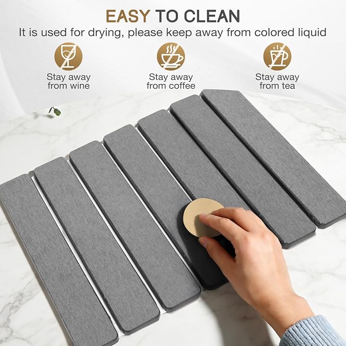 Stone Drying Mat, HQAUT Quick Dry Dish Drying Mat - Image 6