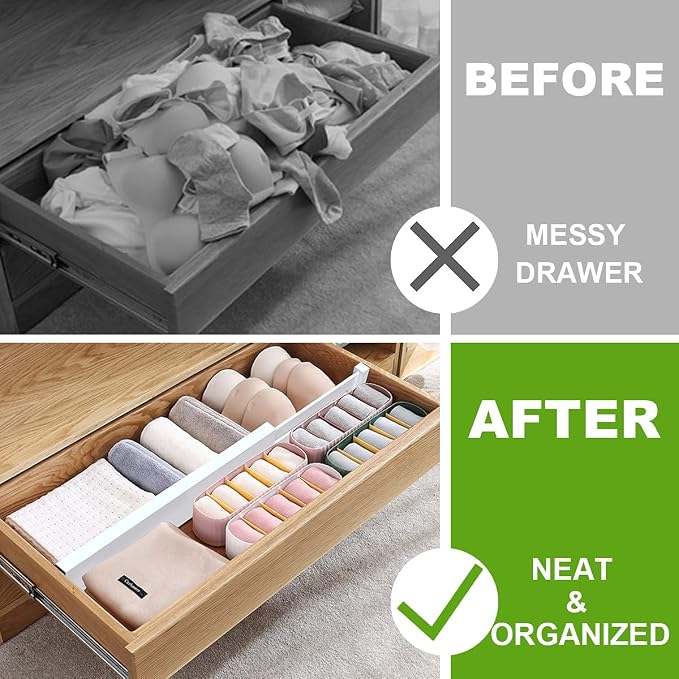 ANTOWIN Bamboo Drawer Dividers Organizers, Expandable Drawer Separators Splitter - Image 2