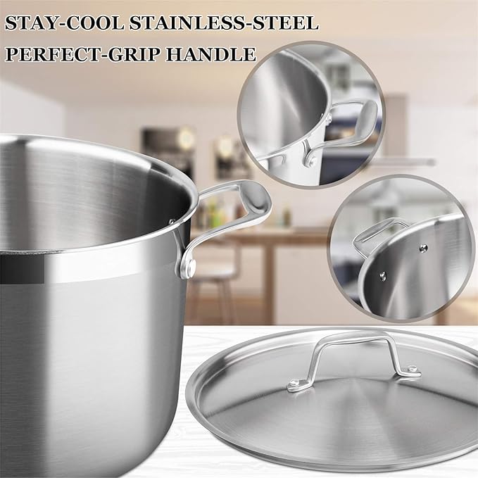 Duxtop Whole-Clad Tri-Ply Stainless Steel Stockpot - Image 3