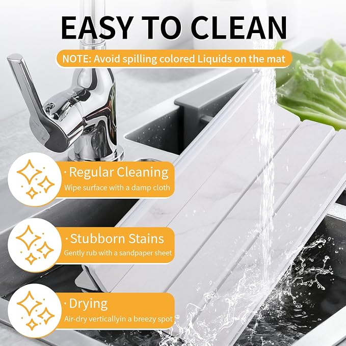 Stone Dish Drying Mat for Kitchen Counter, Any Countertop - Image 5