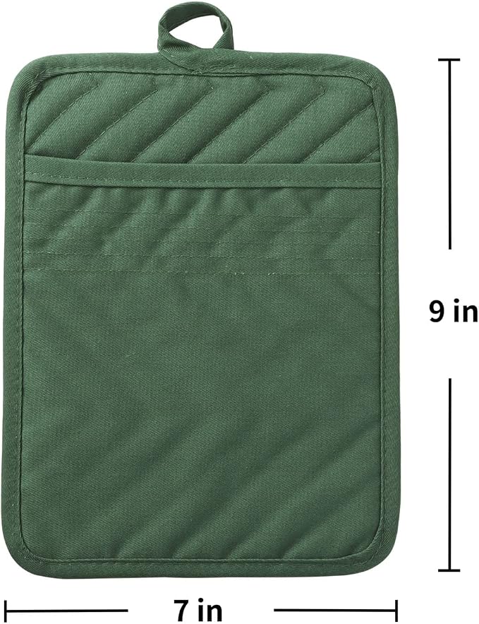 Anyi Pot Holders and Oven Mitts 7" X 9" Heat Resistant Cotton Pocket Pot Holder - Image 7