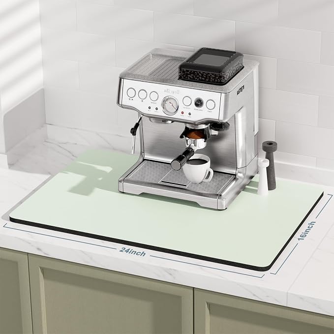 Rnivvi Coffee Mat, Hide Stain Rubber Backed Absorbent Dish Drying Pad - Image 2