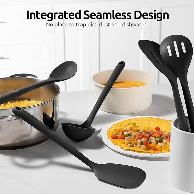 Silicone Kitchen Cooking Utensil Set: U-Taste High Heat Resistant 13.6in Long - Image 9