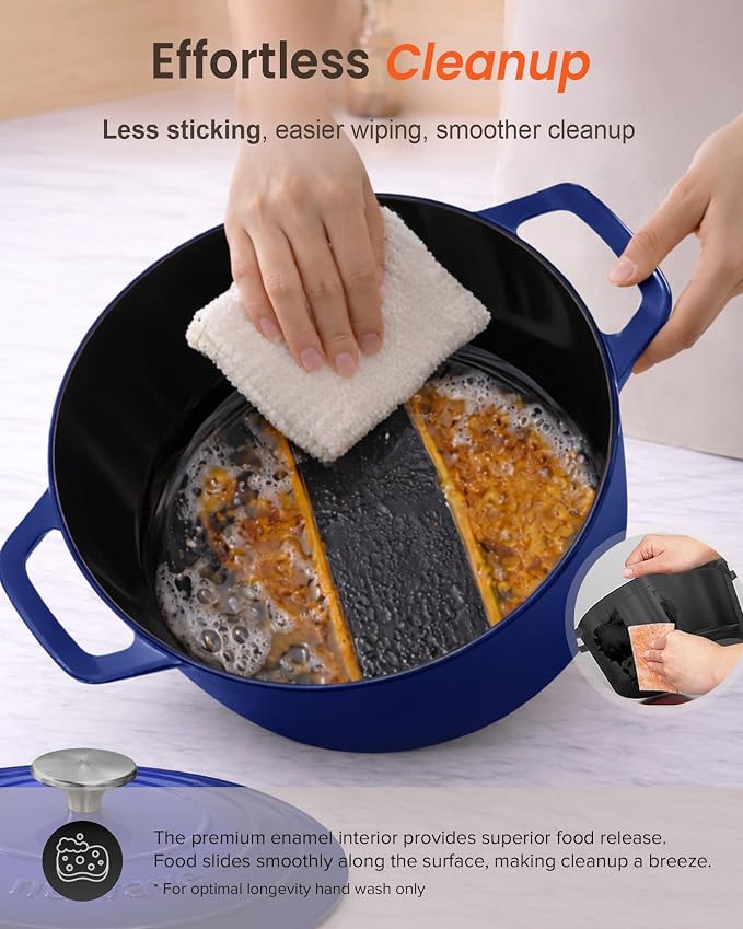 Nuwave 6QT Healthy Enameled Cast Iron Dutch Oven Pot - Image 8