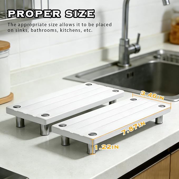 2PCS Instant Dry Sink Caddy for Bathroom Counter, Durable Kitchen Sink Organizer - Image 7
