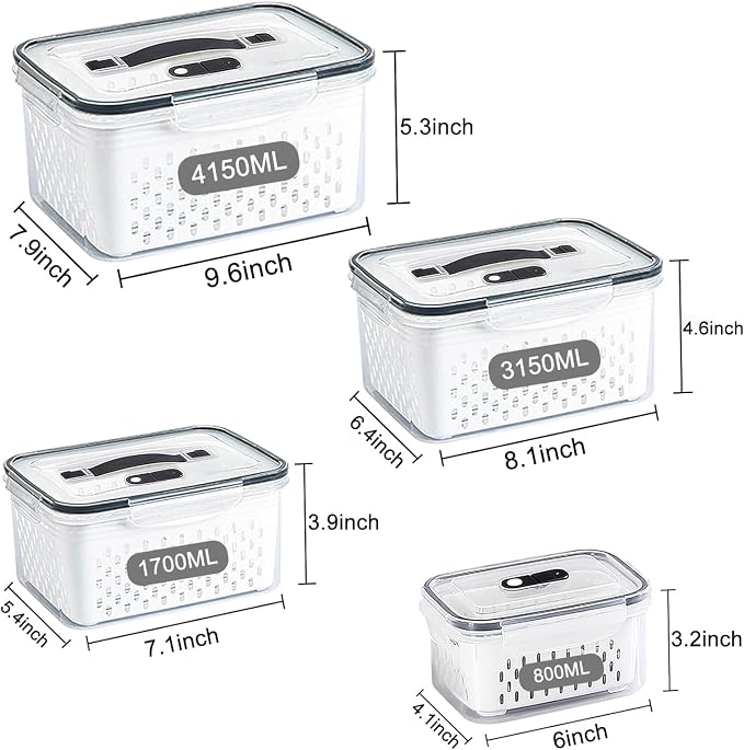 4 Pack Large Fruit Storage Containers - Image 5