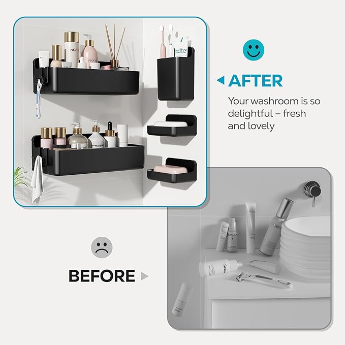 Nieifi Adhesive Wall Shelf, Shower Shelves 5 Pack - Image 4