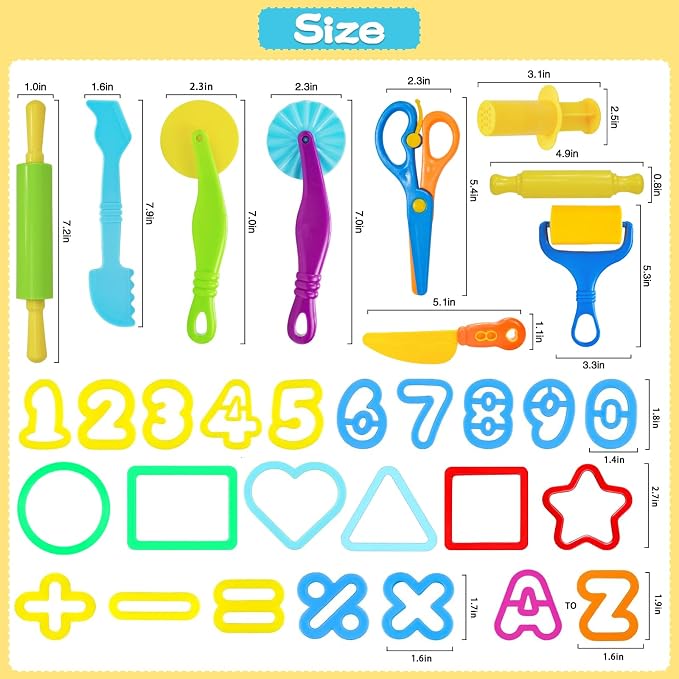 LCY WEDSHI Dough Tool Set, Dough Accessories Includes Alphabet Numbers Shapes - Image 4