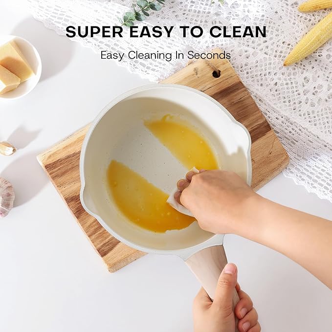 Kordisen Sauce Pan Set with Lid, 1.5Qt & 2.5 Qt Nonstick Cooking Pots with Pour - Image 5