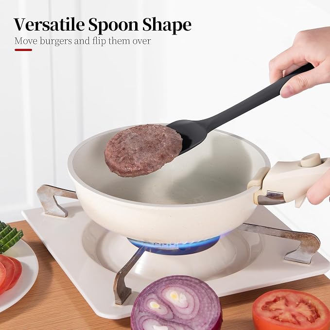 Heat Resistant Silicone Spatula Set of 3, Luxiwise 600ºF High Temp Baking - Image 6