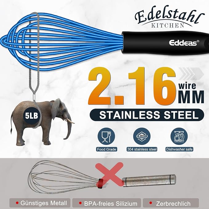Eddeas Silicone Whisk, Non Scratch Whisk - Image 4