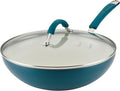 Rachael Ray Cucina Ceramic Nonstick Stir Fry Pan and Lid, 11 Inch Non Stick Wok by RachaelRayKitchenware