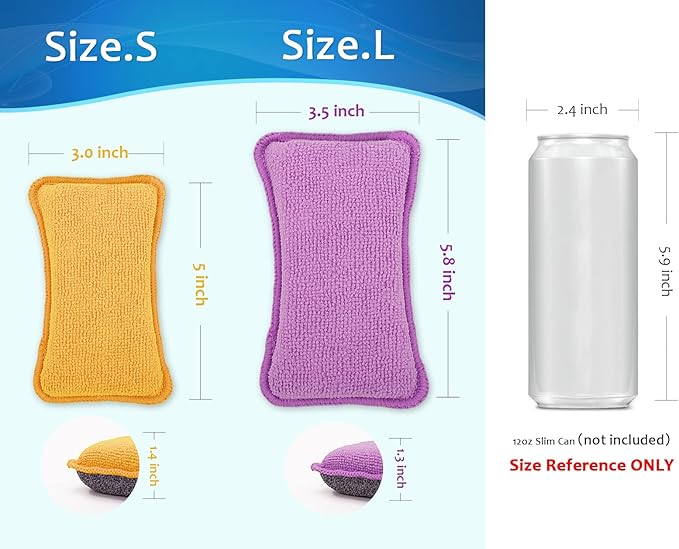 UPSTAR Kitchen Sponges for Dishes, Microfiber Cleaning Scrubber, Non-Scratch - Image 3