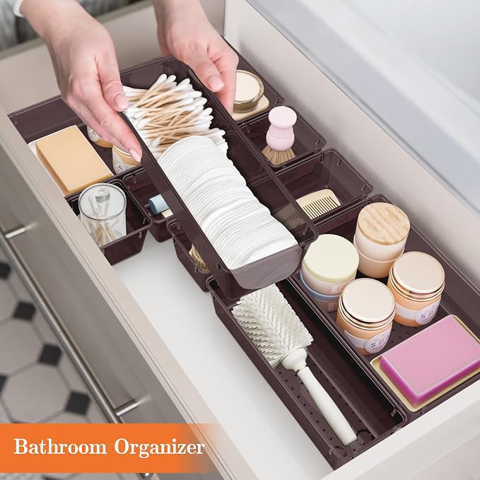 SpaceHacks 25 PCS Plastic Drawer Organizer Set, 4-Size Versatile Organizer - Image 6