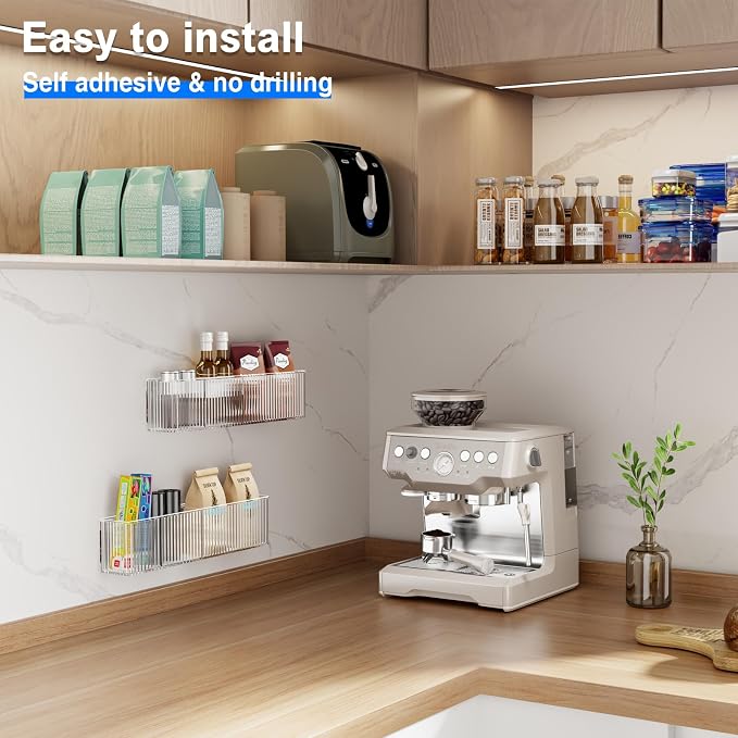 MUSTORN 2 Pack Adhesive Cabinet Door Organizer, Lid Organizers Inside Cabinet - Image 4