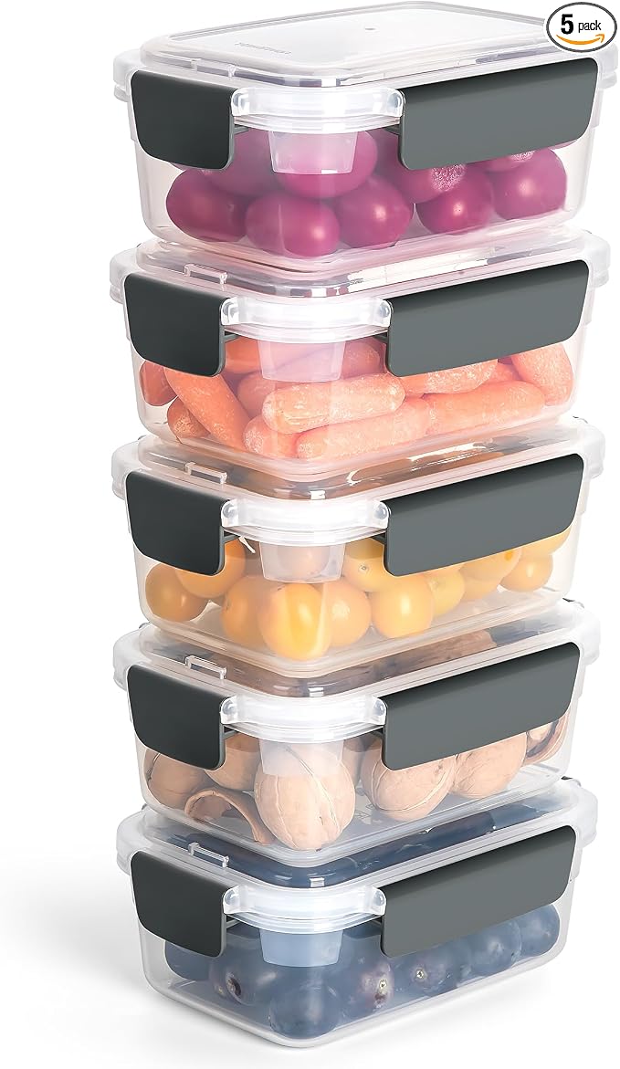 YORY 3 cup Plastic Food Storage Containers by YORY