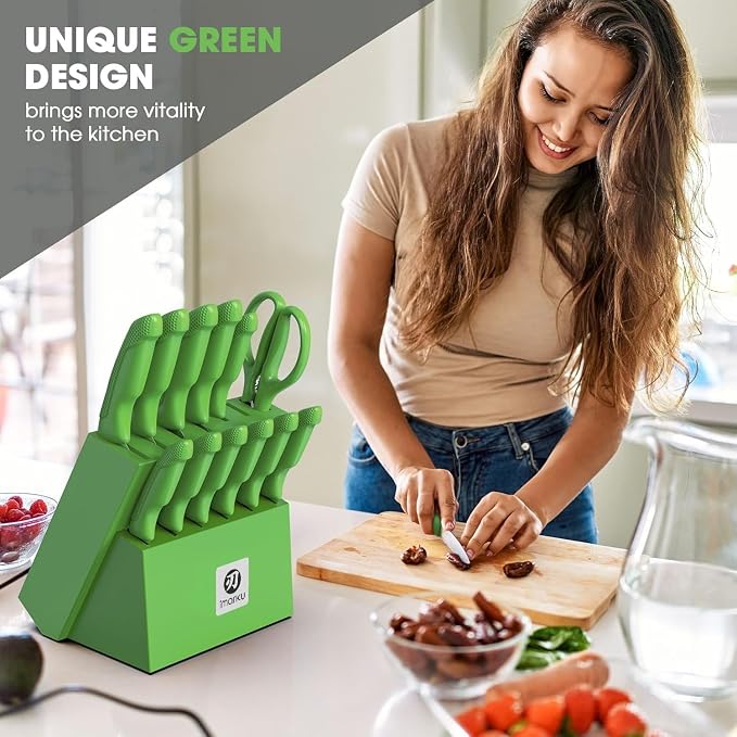 imarku® Knife Set with Block, Sharp Knife Sets with Built-in Sharpener - Image 7