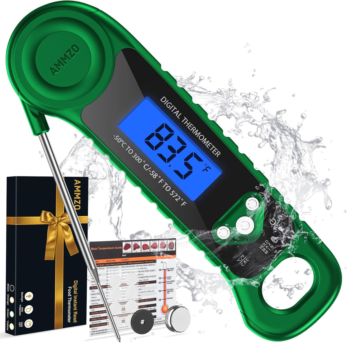 AMMZO Digital Meat Thermometer for Grilling, Candy Thermometer Instant