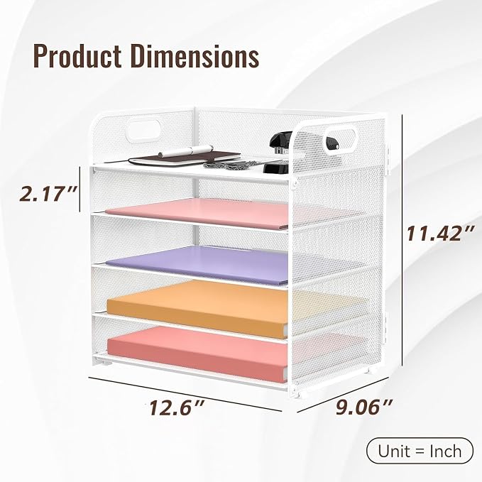 2 Pack 5-Tier White Desk Organizer - Image 5
