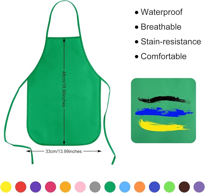KUUQA 16/24/30/36/40Pcs Kids Apron Painting Aprons - Image 3