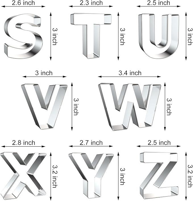 Alphabet Letter Cookie Cutters Shapes Large 3 Inch - Image 4