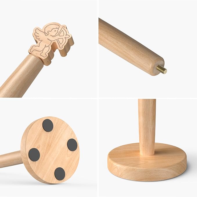 KitchLife Cute Wooden Paper Towel Holder Countertop - Image 6