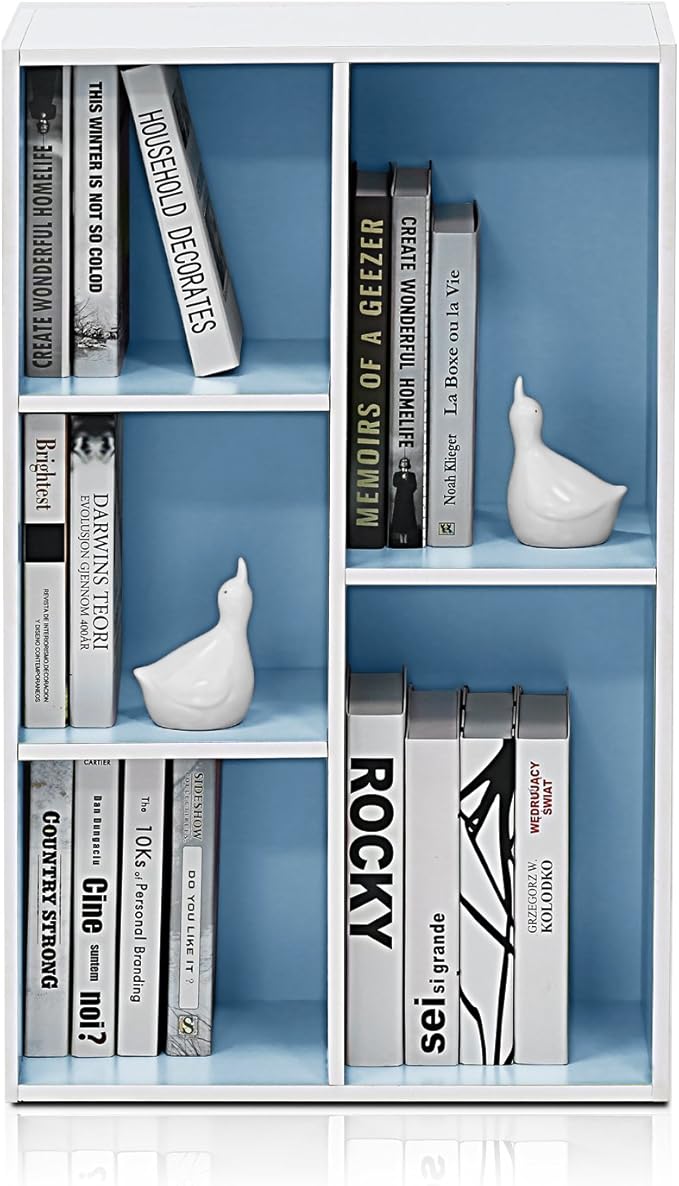 Furinno LUDER Book Shelf, 5-Cube Bookshelf, Reversible Bookcase, 9.4 x 19.5 x - Image 6