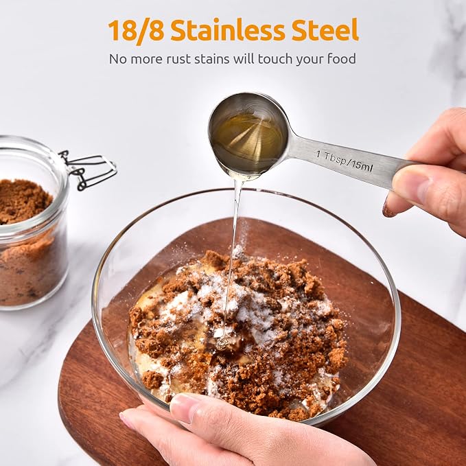Measuring Spoons: U-Taste 18/8 Stainless Steel Measuring Spoons Set of 6 Piece: - Image 3