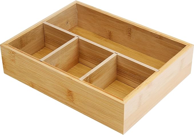 Tea Bag/Sugar Packet Holder, Coffee Station Condiment Organizer, Bamboo Tea by VOCMUGY