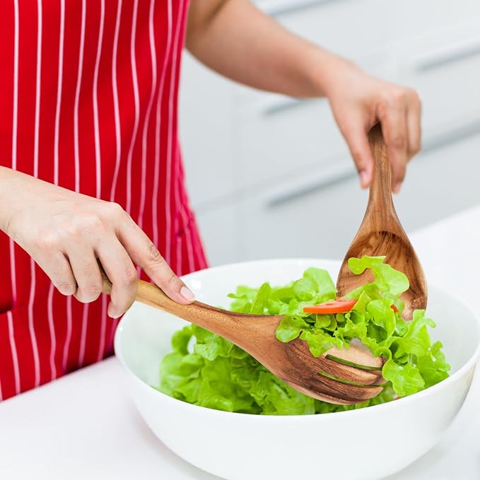 MYRAINBOW Salad Tongs, Wooden Spoons, Salad Tongs - Image 6