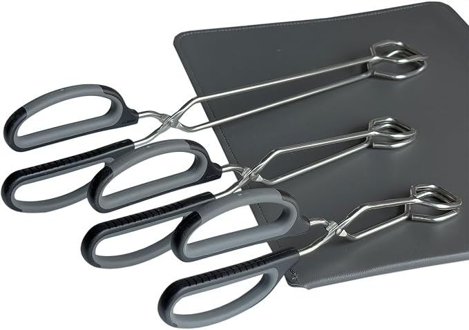 HINMAY Stainless Steel Scissor Tongs Cooking Tongs Set - Image 9