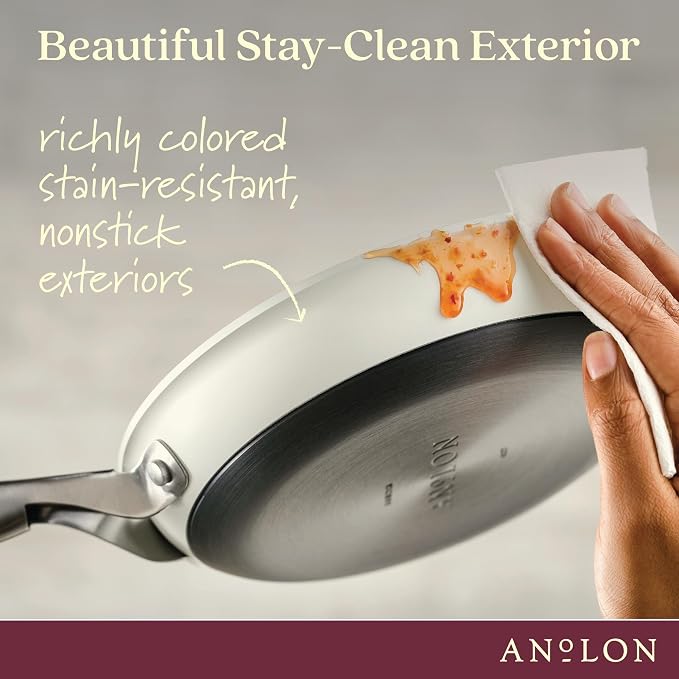 Anolon Achieve Hard Anodized Nonstick Cookware Pots and Pans Set, 9 Piece - Image 5