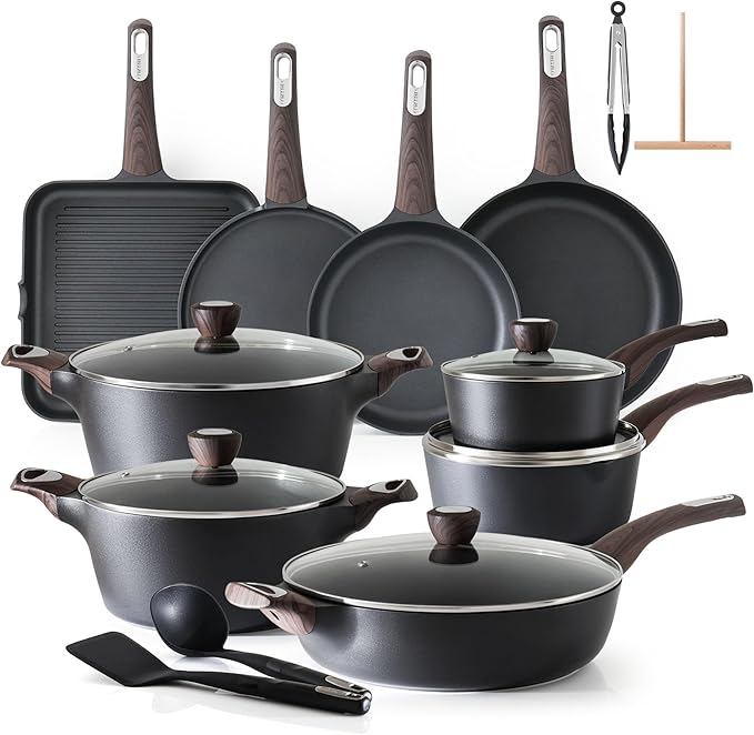 SENSARTE Pots and Pans Set Non stick, Non toxic Healthy Induction Cookware Sets by SENSARTE