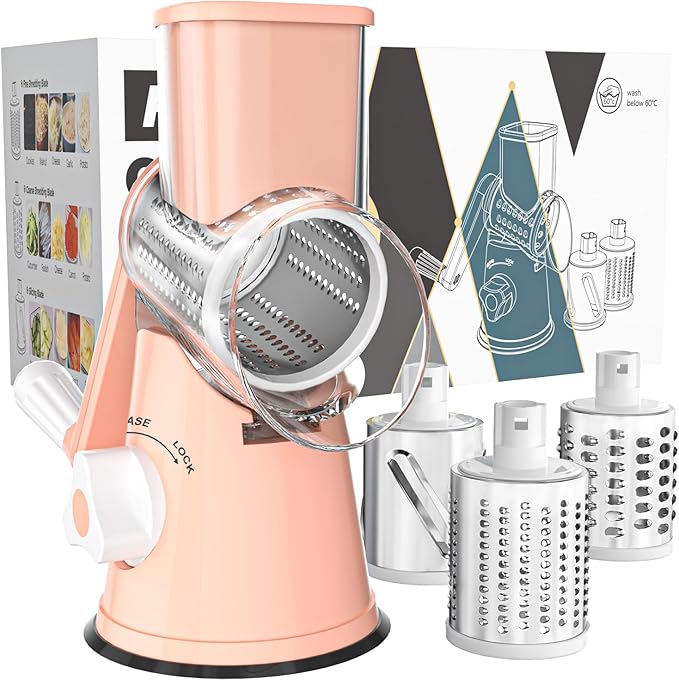 Cambom Rotary Cheese Grater Hand Crank Cheese Shredder by Cambom