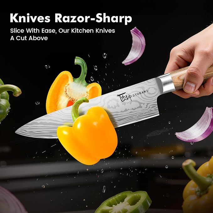 SYOKAMI 2026 Upgrade Knife Set 14 Japanese Style Kitchen Knife Set - Image 6