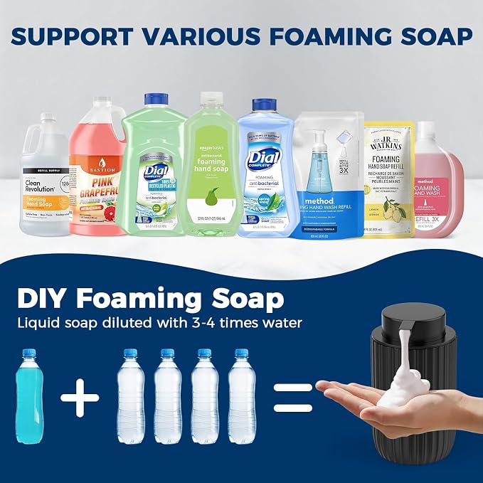 Ceramic Foaming Hand Soap Dispenser 2Pack，12 oz Bathroom Soap Dispensers， - Image 5