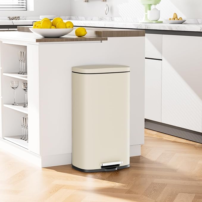 Arlopu 8/13.2 Gallon Step Trash Can, Stainless Steel Garbage Bin, Soft-Close - Image 9