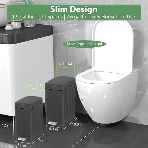 rejomiik Small Bathroom Trash Can - Image 2