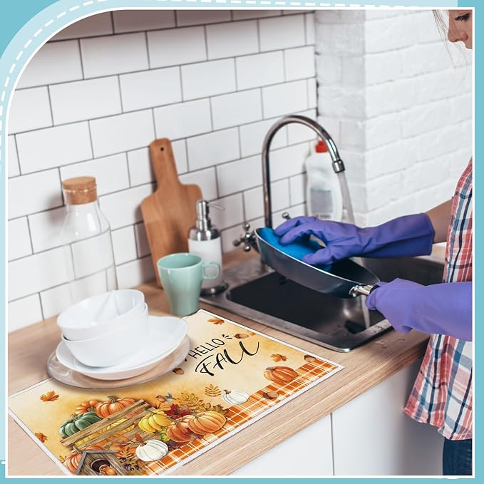 Teenyyou 4 Pcs Seasonal Dish Drying Mats - Image 2