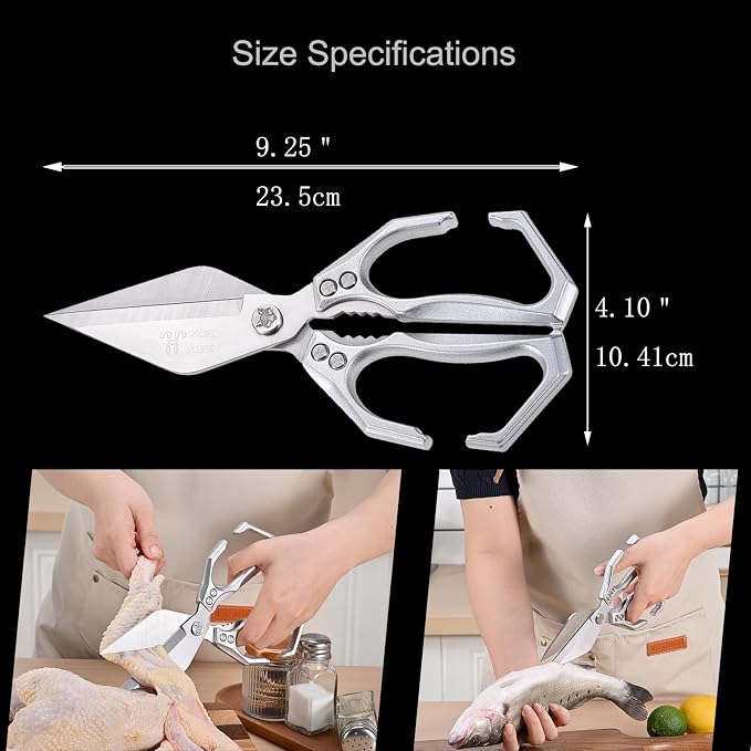 Kitchen Shears, Poultry Scissors, Stainless Steel Heavy Duty Scissors, - Image 6