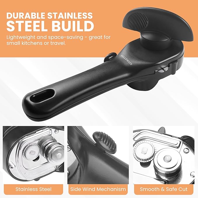 Bellemain- Safe Cut Stainless Steel Ergonomic Can Opener, Smooth Edge Perfect - Image 2