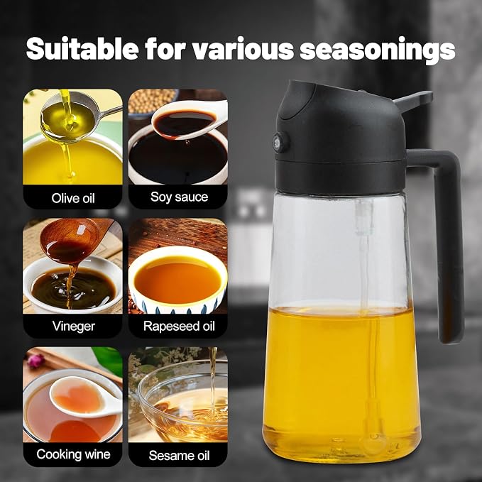 2 In 1 Oil Dispenser And Oil Sprayer, 16 Oz/470 Ml Oil Dispenser - Image 4