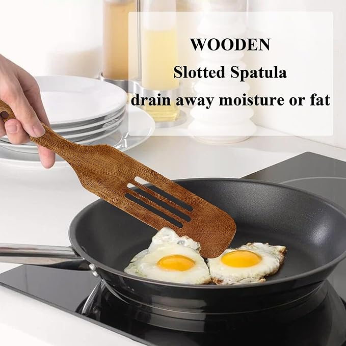 Wooden Spatula, Heat Resistant Cooking Wood Spatulas Spurtles - Image 5